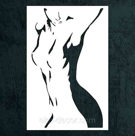 Декоративное настенное Панно «Силуэт женщины», Декор на стену 110*72 см, Белый Киев