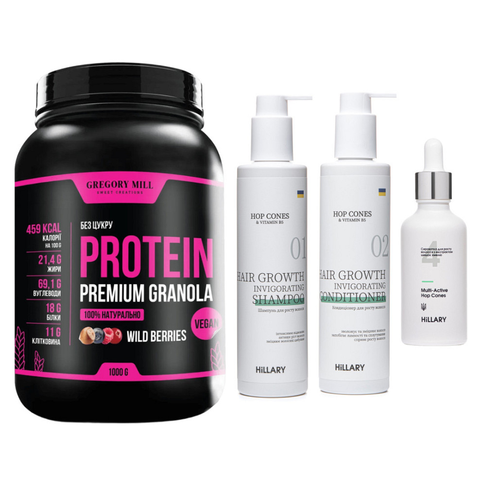 Набор для роста и восстановления волос с протеиновой гранолой Hillary Hair Growth & Recovery Set with Gregory Mill Protein Granola Киев - изображение 1