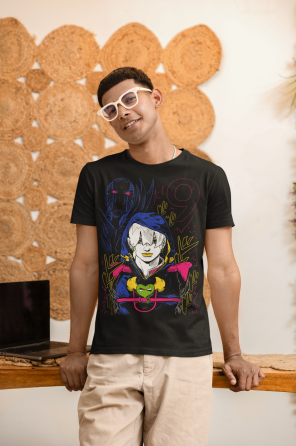 Футболка для хлопчика з аніме принтом Джодіо Джоестар Джоджо С оверсайз (зріст від 165 до 180) Чорний AnimeJ0602m Дніпро