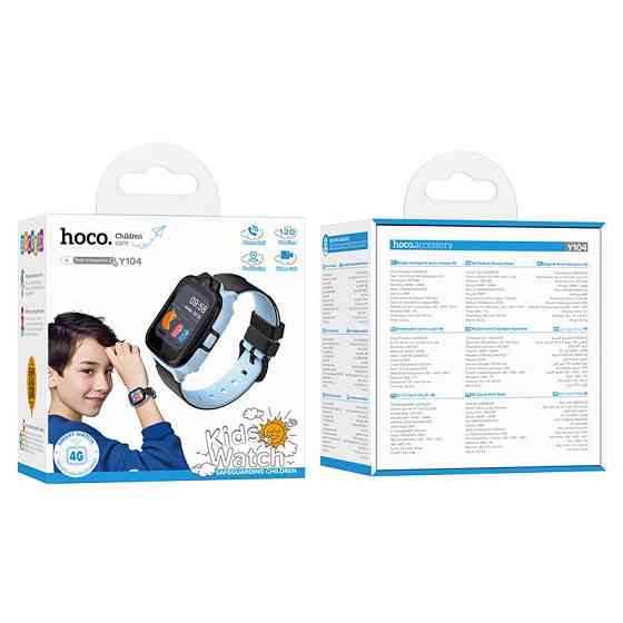 Дитячий смарт-годинник Hoco Y104 42mm. SIM 4G. Wi-Fi. 700 mAh. IP65 Blue Київ