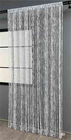 Шторы-нити спираль с люрексом Белый с серым 300х300см 1 шт (61-052) Киев