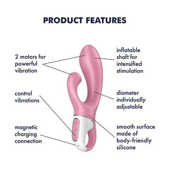Вібратор-кролик надувний Satisfyer Air Pump Bunny 2 Sex Aura Київ