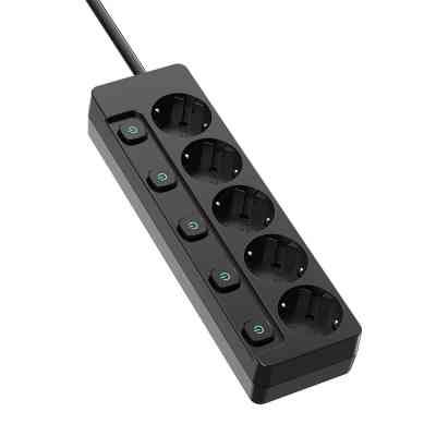 Сетевой фильтр питания ColorWay CW-PSEA55SBK 5 розеток5м (CW-PSEA55SBK) Винница