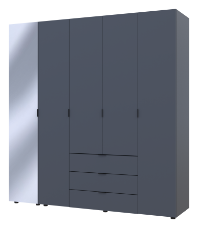 Комплект шаф для одягу Doros Гелар (2 шт.) 194х49,5х203,4 см Дзеркало/Графіт (DRS-011138) Львів