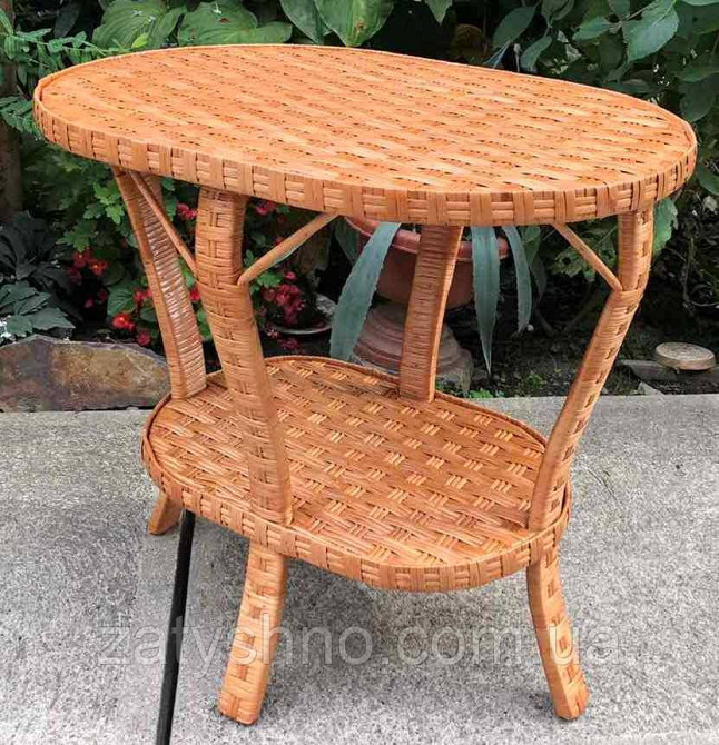 Овальний плетений стіл із лози Київ - фото 2