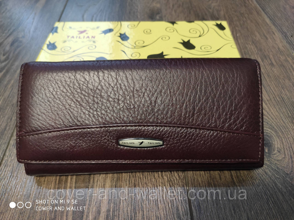 Класичний бордовий жіночий гаманець із натуральної шкіри Tailian 826 Київ - фото 2