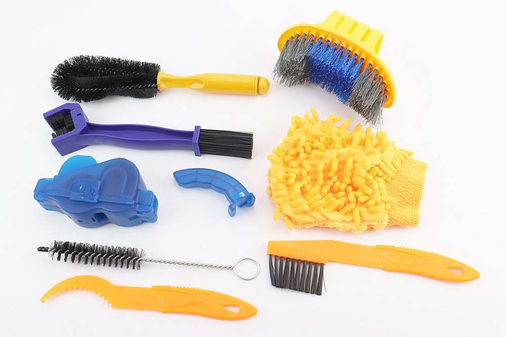 Набір для миття велосипеда 8 предметів (6 щіток, миття ланцюга та 1 мийко-рукавичка мікрофіброва) Киев - изображение 1