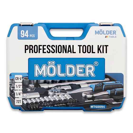 Професійний набір інструментів в кейсі Molder 1/2", 1/4" 72 T, CR-V, 94од. Львів