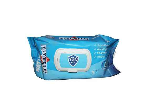 Вологі серветки Антибактеріальні D - panthenol 120шт ТМ NATURELLE Київ
