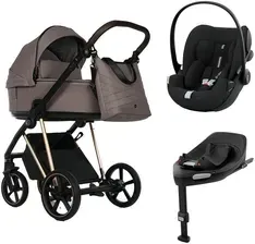 Дитяча коляска Roan IVI 2.0 4w1 z fotelikiem Cybex Cloud G i bazą Cybex G – Cocoa Rose Gold Київ