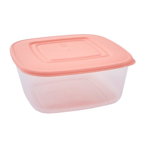 Контейнер для харчових продуктів 3л квадратний прозорий/абрикосовий Алеана Житомир