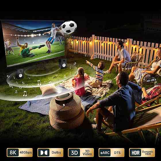 Оптический кабель 8K HDMI 10м, HDMI 2.1, 48Gbps, 8K@60Hz, 4K@120Hz, HDR, eARC, Dolby PS5 Xbox ПК ТВ проектор Киев
