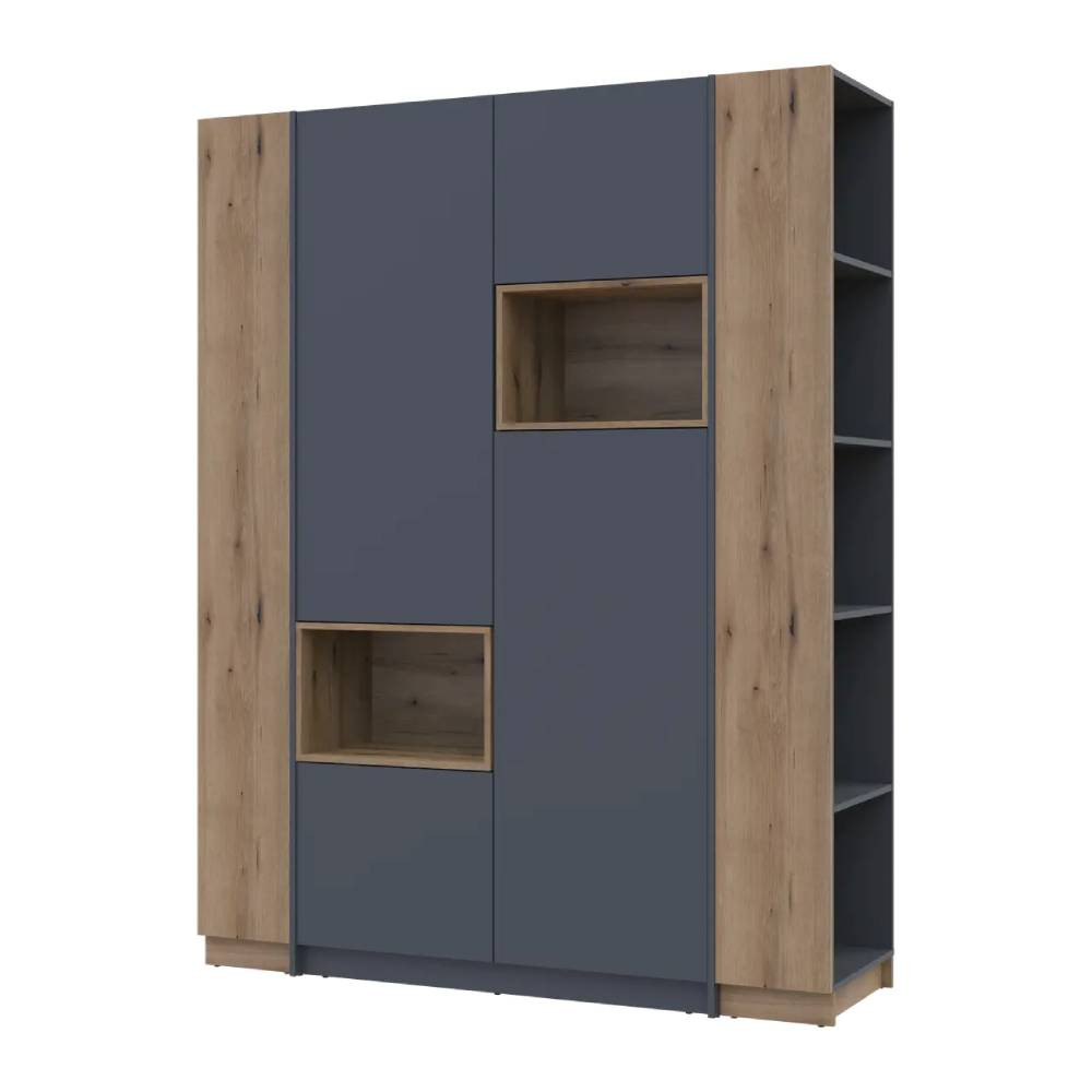 Шкаф для одежды с нишей и этажеркой Doros Дейл Графит/Дуб Эвок 2 ДСП 143.2х52х220 DRS-011734 (42005154) Львов - изображение 8