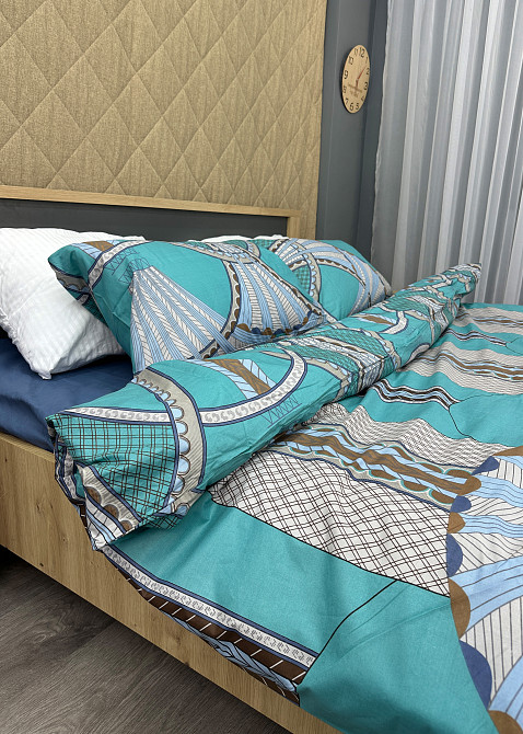 Комплект постельного белья Поплин, Decorator Cotton Lux Collection Gatsby Полуторный 145х215 с разноцветным принтом (88-127) Киев - изображение 6