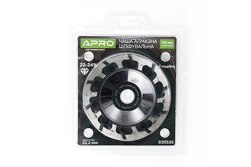 Чаша алмазна шліфувальна 125 мм 22-24% Т-подібна APRO Рівне - фото 1