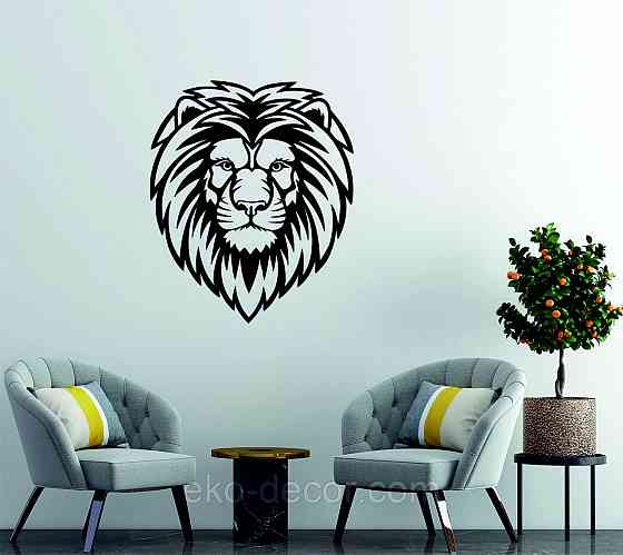 Декоративное настенное Панно «Лев» Декор на стену 110*92 см, Черный Киев