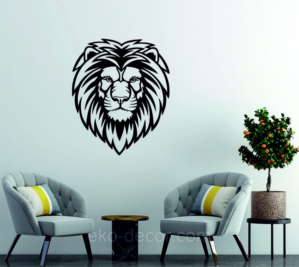 Декоративное настенное Панно «Лев» Декор на стену 110*92 см, Черный Киев - изображение 2