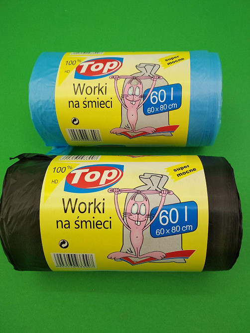 Сміттєвий пакет 60літрів (60 шт. LD) із вухами (1 рул) Харків - фото 1