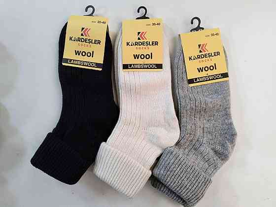 Набір теплих жіночих шкарпеток із вовною кольорові 6 шт. Kardesler 36-40 Київ