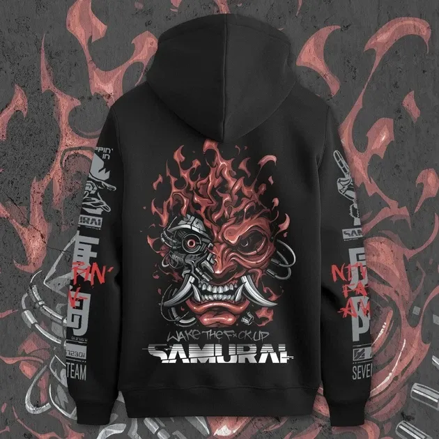 Худи для подростка мальчика с принтом Cyber Punk Wake up 140amurai Размер 150 Anime11213 Днепр - изображение 1