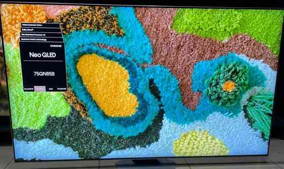 Телевізор Безрамний: 75" QLED Neo 120Hz. Сабвуфер 4К (2022) Samsung 75QN85B. Київ