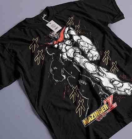 Футболка для хлопчика з аніме принтом Мазінгер З Раре Лого оверсайз (зріст від 165 до 180) Чорний AnimeJ0840m Дніпро