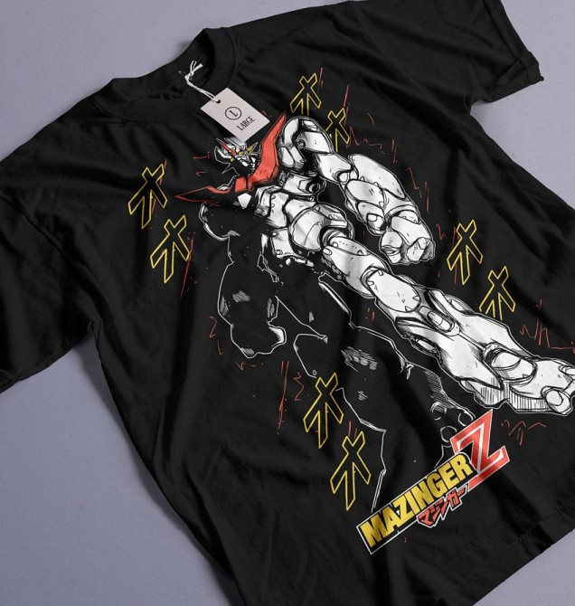 Футболка для хлопчика з аніме принтом Мазінгер З Раре Лого оверсайз (зріст від 165 до 180) Чорний AnimeJ0840m Дніпро - фото 1