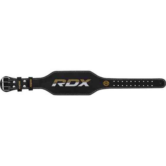 Пояс для важкої атлетики RDX 4 шкіряний Black Gold L Кам'янське