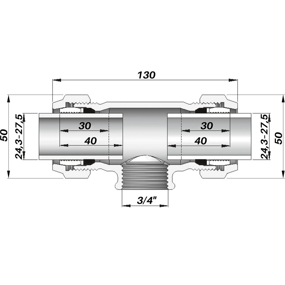 З'єднання зажимне трійник Gebo QТ 3/4″ (000002358) Київ - фото 2