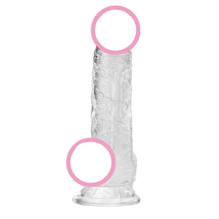 Гнучкий фаллос на присоску — 14x10.5x2,5 см — Прозорий Вінниця - фото 2
