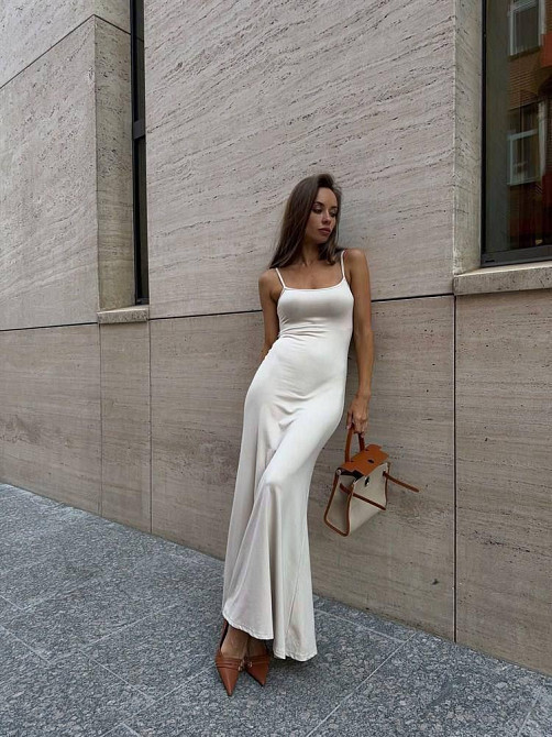 Женское романтическое макси платье на бретелях турецкая вискоза Одесса - изображение 1