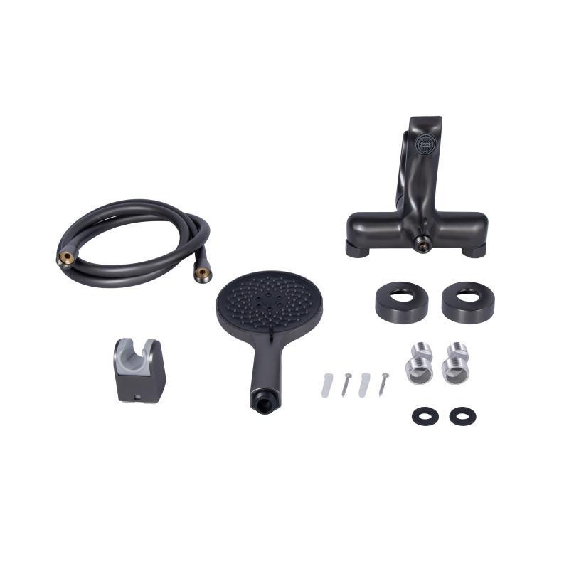 Змішувач для ванни Qtap Vlasta New з душовим гарнітуром QTVLA259GMB45643 Gunmetal Black PVD графіт Київ - фото 7