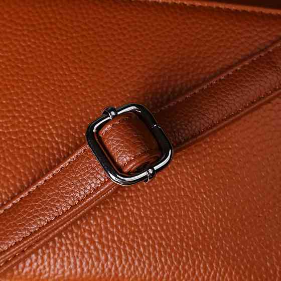 Жіноча сумка з натуральної шкіри з двома ремінцями Рудий (Vintage) Київ