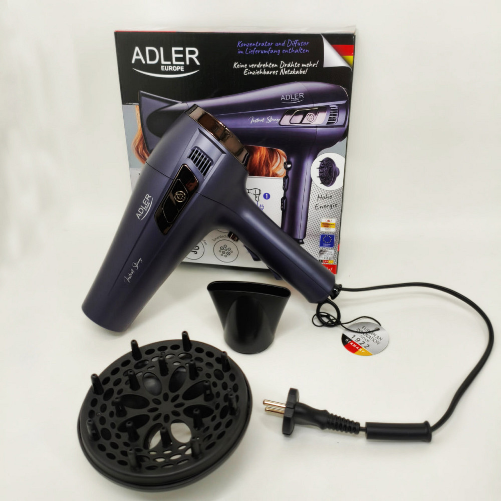 Фен з втягуючим шнуром Adler AD 2273 2400Вт FC-54 Львів - фото 19