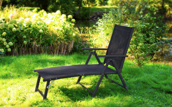 Садовий шезлонг з алюмінієвою рамою Jumi Monako чорний Київ