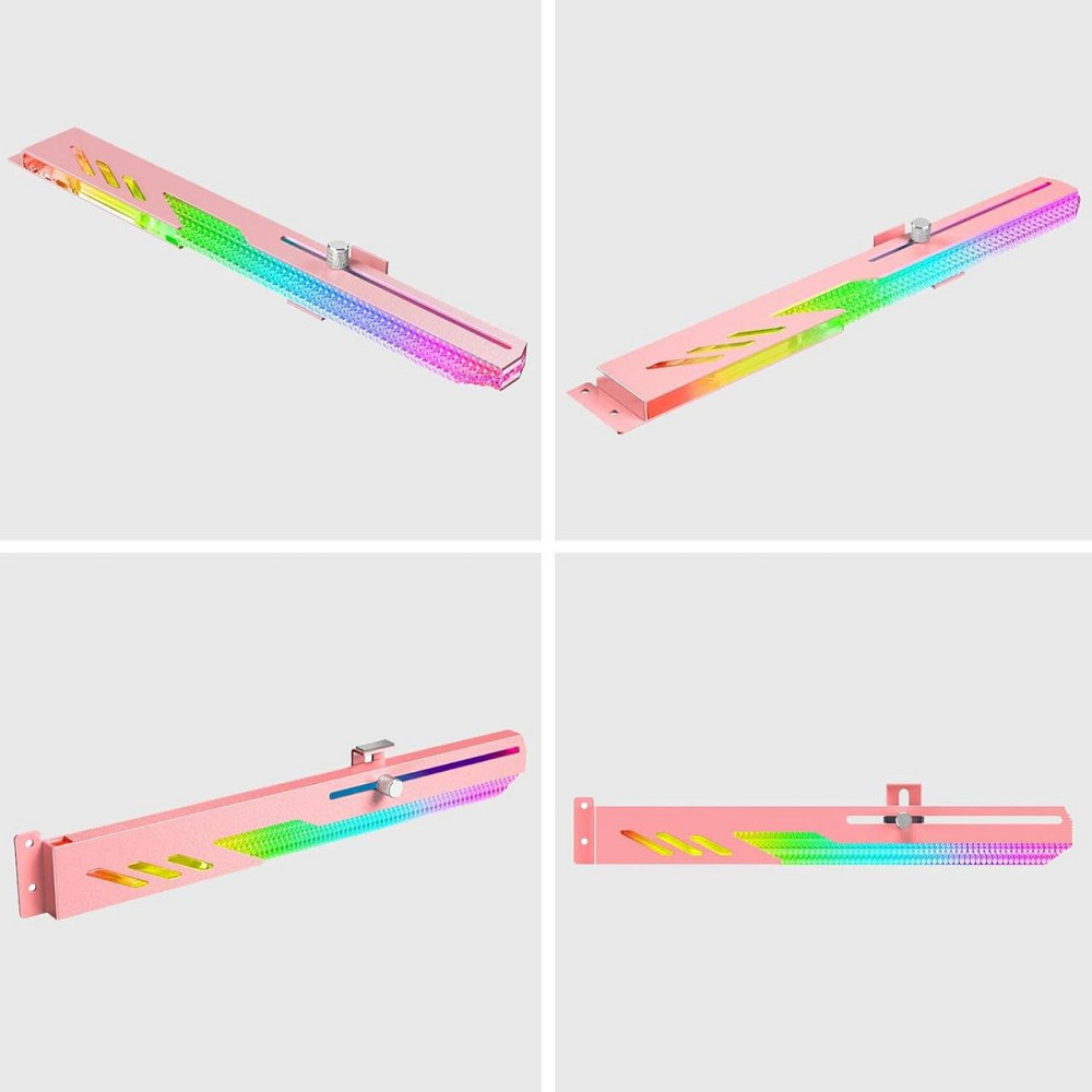 Поддержка опора подставка для видеокарты GPU с ARGB-подсветкой стальной корпус, раздвижная розовая 5V для ПК Киев - изображение 5