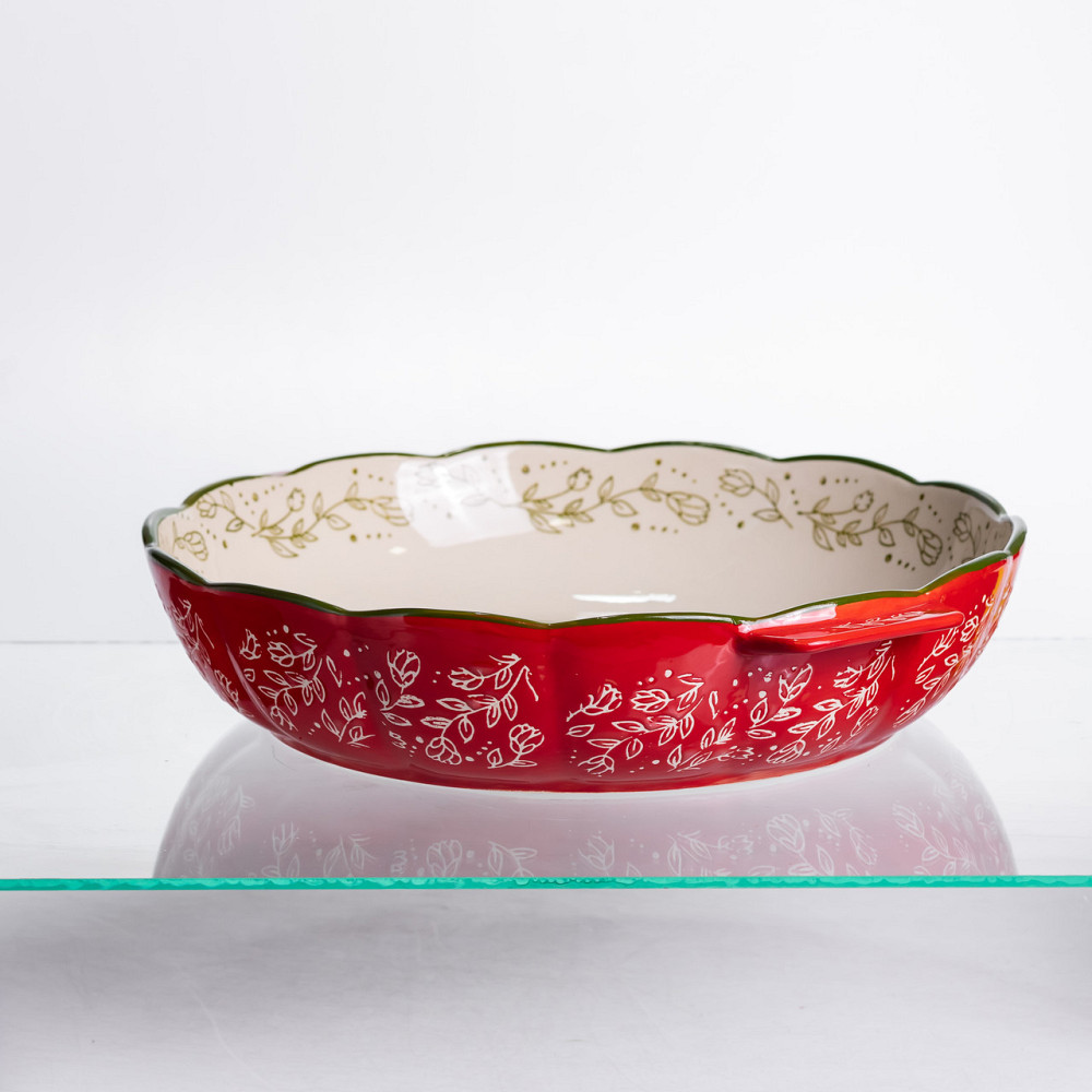 Кругла форма для запікання Vintage Ø30 см з ручками червона Київ - фото 2