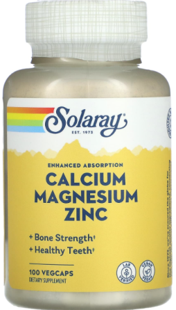 Кальций магний и цинк Solaray Calcium Magnesium Zinc 100 вег капс Киев