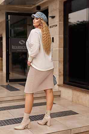 Жіночий костюм-двійка з ангори "Almo" оптом | Батал Молочний + бежевий, 50-52 Київ