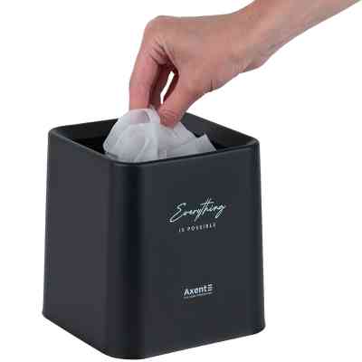 Кошик для паперів Axent Настільний контейнер для сміття, квадратний, чорний (2132-01-A) Вінниця
