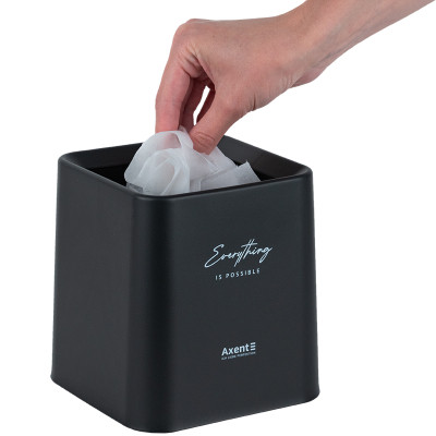 Кошик для паперів Axent Настільний контейнер для сміття, квадратний, чорний (2132-01-A) Вінниця - фото 4