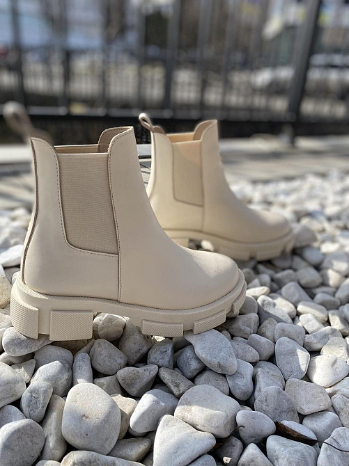 Черевики жіночі GREMMY бежеві натуральна шкіра весна-осінь высота 13 см (4305) Коломия - фото 8