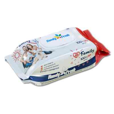 Влажные салфетки Handy Fresh Family С клапаном 100+20 шт. (4820237500168) Винница