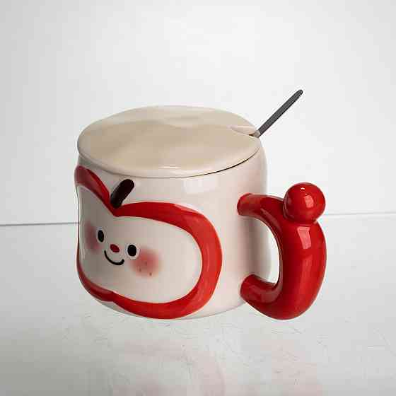 Yiwu Чашка порцелянова 400 (мл) з кришкою та ложкою, оригінальна кружка на подарунок чашка для Коломыя