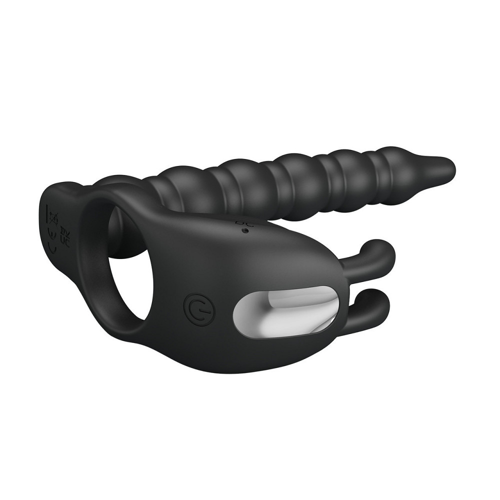 Насадка на член для двойного проникновения - Pretty Love Blackney Vibrating Enhacer Black Sex Aura Киев - изображение 7
