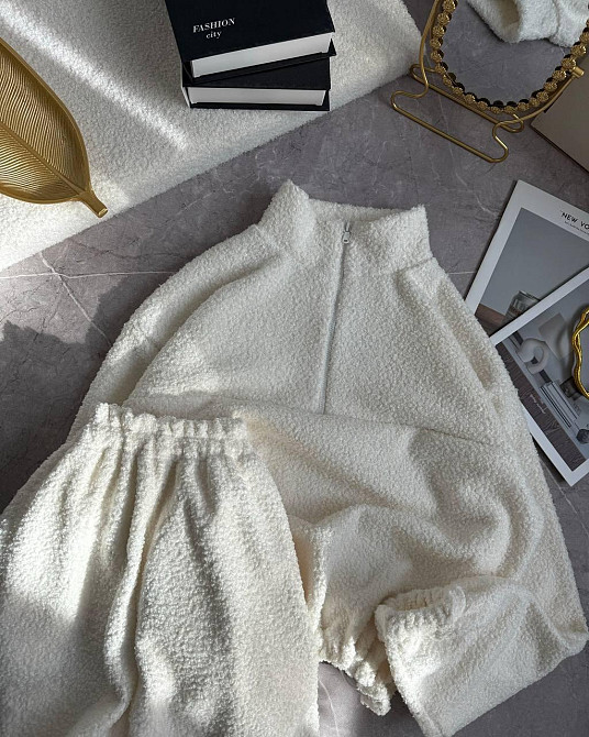 Жіночий теплий повсякденний костюм двійка барашек на велюрі Одеса - фото 3