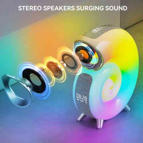 Аккумуляторный ночник G-Smart N70 RGB с часами и Bluetooth колонкой (Белый) Винница