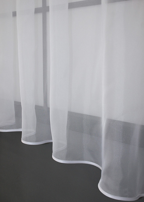 Кухонная тюль арка с ламбрекеном VR-Textil № 025к белый с коралловым 280х170 см (52-1003) Киев - изображение 5