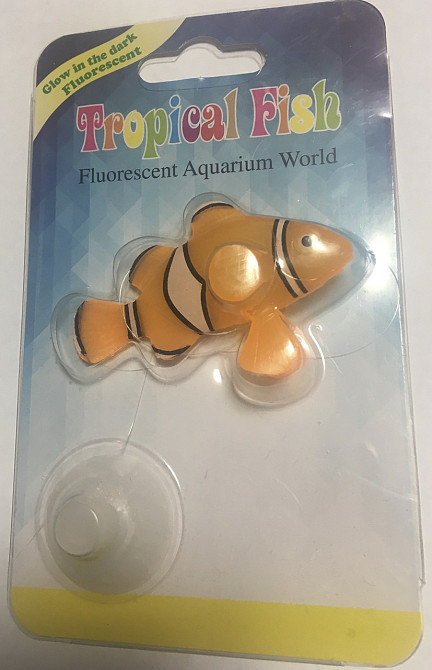 Рибка Клоун, помаранчевого кольору, силіконова та люмінісцентна (в темряві світяться), декор в акваріум), розмір 4*6 см Київ - фото 5