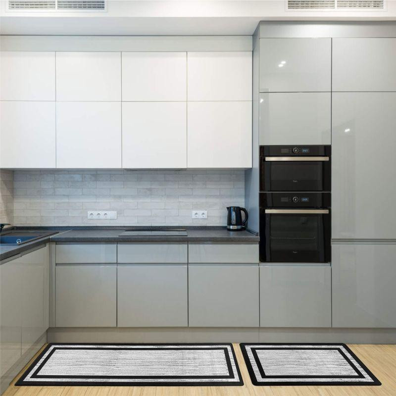 Килимки набір Lovely Svi 2 шт: 44x74 x1 см та 44 x150 x1см Чорна окантовка - для кухні, офісу, дому, пральні Київ - фото 3